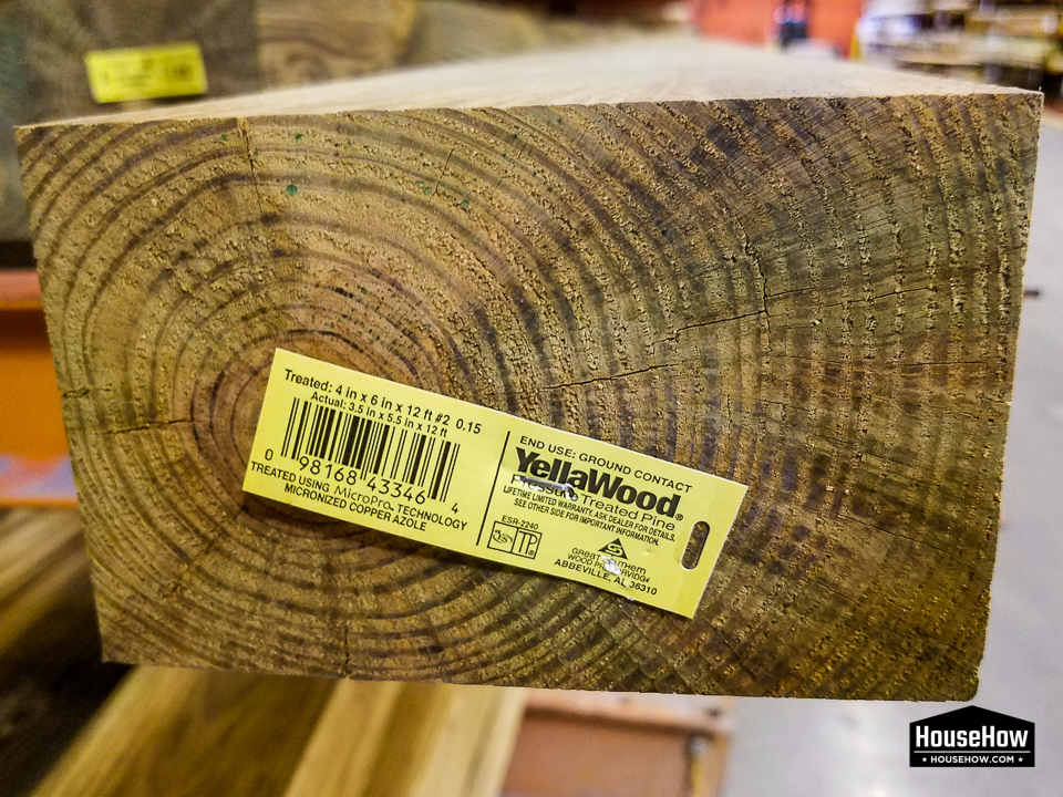 Nailed labels make it easy to determine what kind of wood and preservatives we have to deal with © HouseHow.com