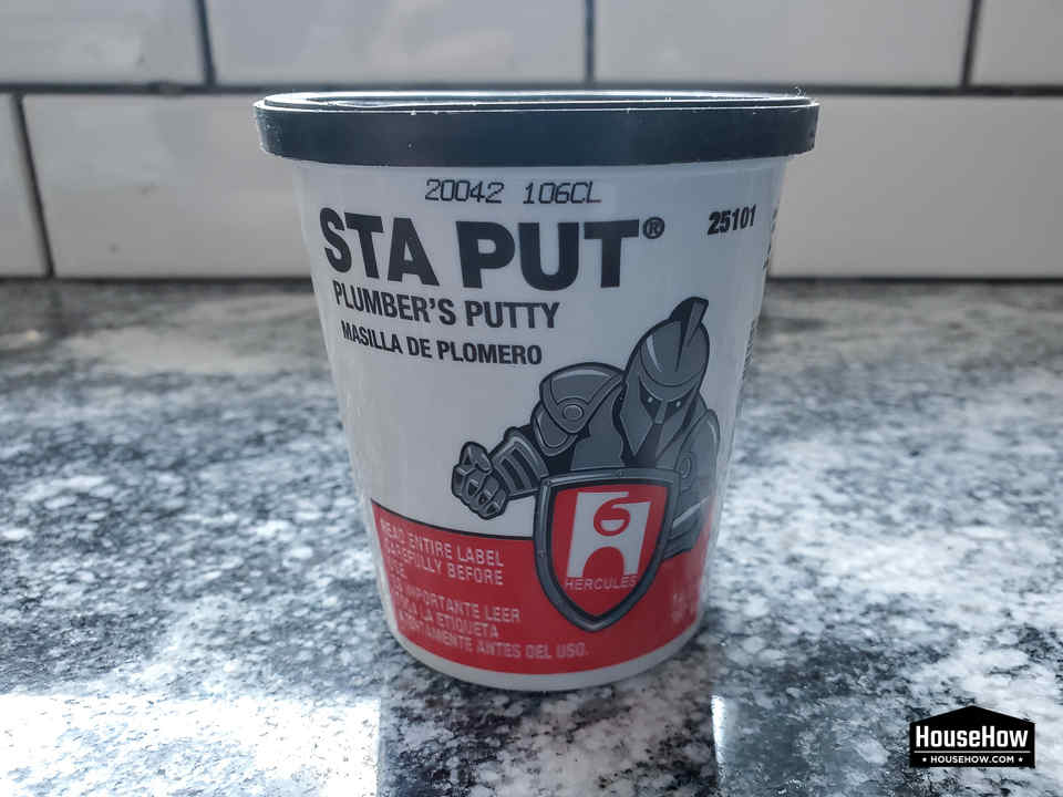 This is what the most common plumber's putty looks like, which can be purchased, for example, at Home Depot © HouseHow.com